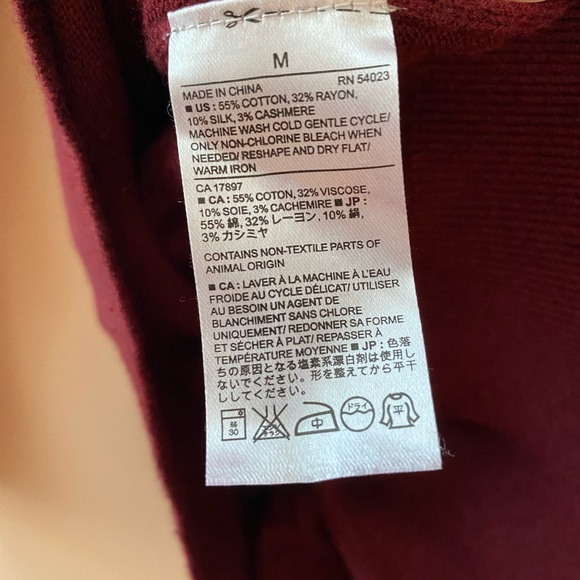 Banana Republic Men’s Sweater Burgundy Size Medium - Picture 5 of 6